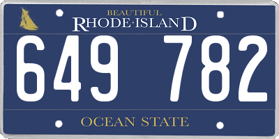 RI license plate 649782