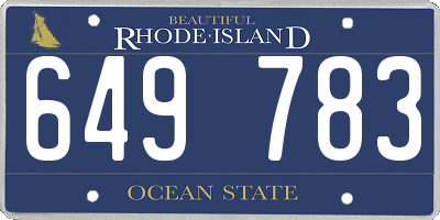 RI license plate 649783