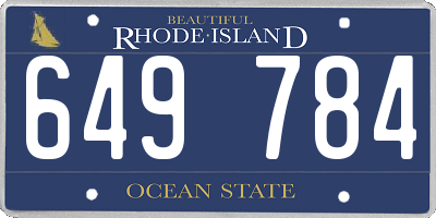RI license plate 649784