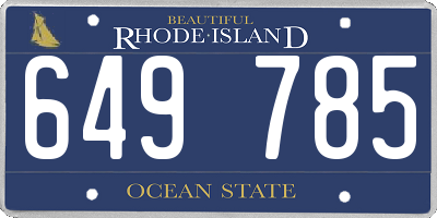 RI license plate 649785
