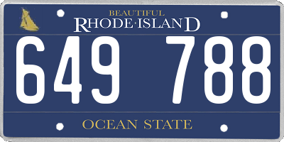 RI license plate 649788