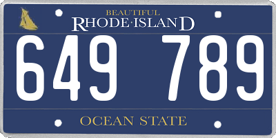 RI license plate 649789