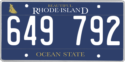 RI license plate 649792
