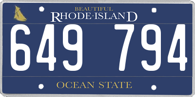RI license plate 649794