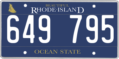 RI license plate 649795