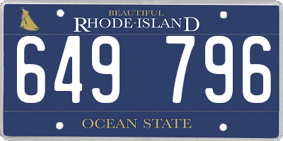 RI license plate 649796