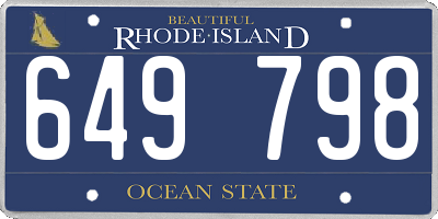 RI license plate 649798