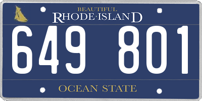 RI license plate 649801