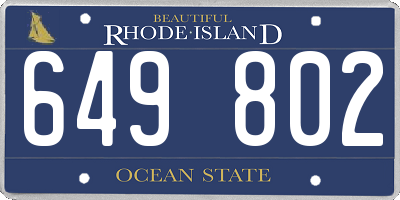 RI license plate 649802