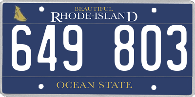 RI license plate 649803