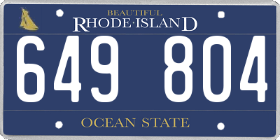 RI license plate 649804