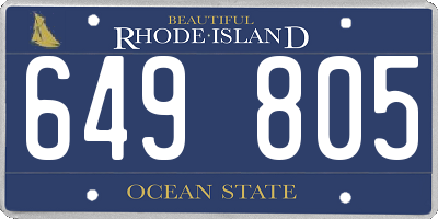 RI license plate 649805