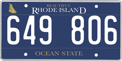 RI license plate 649806