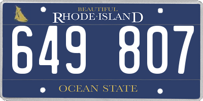 RI license plate 649807