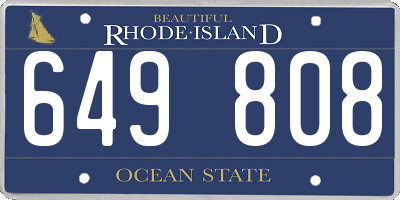 RI license plate 649808