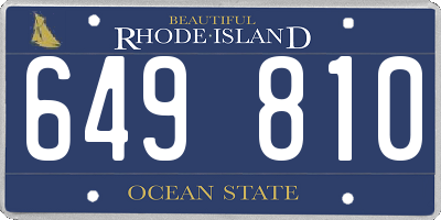 RI license plate 649810