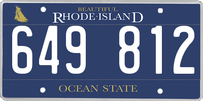 RI license plate 649812