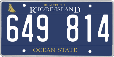 RI license plate 649814