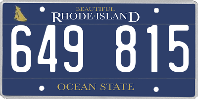 RI license plate 649815