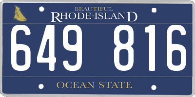 RI license plate 649816