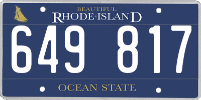 RI license plate 649817