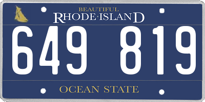 RI license plate 649819