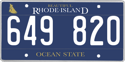 RI license plate 649820