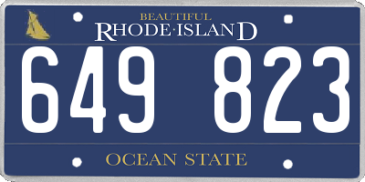 RI license plate 649823