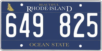 RI license plate 649825