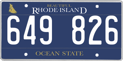 RI license plate 649826