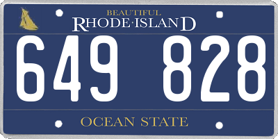 RI license plate 649828