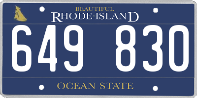 RI license plate 649830