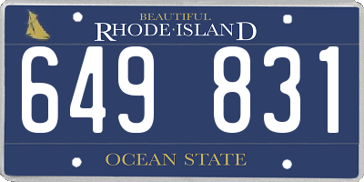 RI license plate 649831
