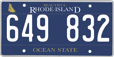 RI license plate 649832