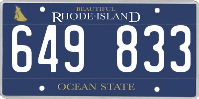 RI license plate 649833