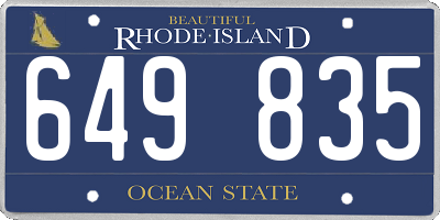 RI license plate 649835