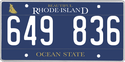 RI license plate 649836