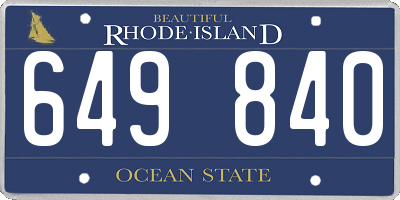 RI license plate 649840