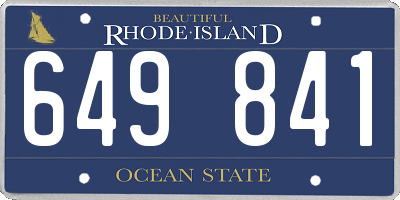 RI license plate 649841
