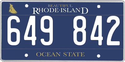 RI license plate 649842
