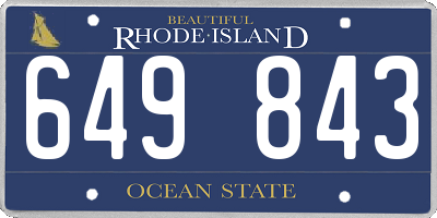 RI license plate 649843