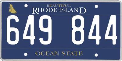 RI license plate 649844