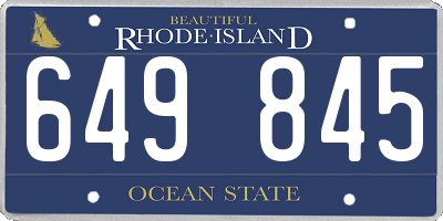 RI license plate 649845
