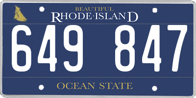 RI license plate 649847