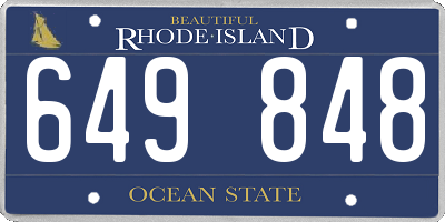 RI license plate 649848