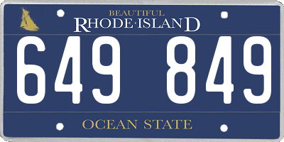 RI license plate 649849