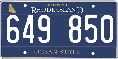 RI license plate 649850