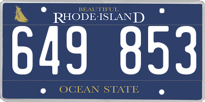 RI license plate 649853