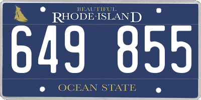 RI license plate 649855