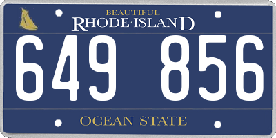 RI license plate 649856